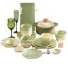 Mode Lanca Cream Yellow & Green Ceramic Dinnerware Set