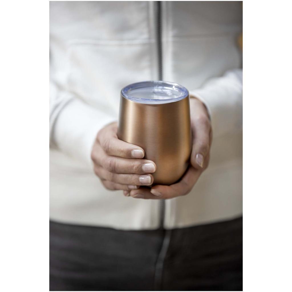Glass "Corzo" 350 ml RCS-certified recycled stainless steel copper-insulated mug Hale blue
