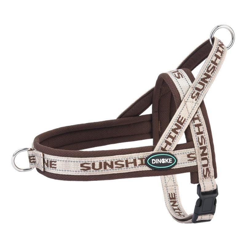 

Dog leash vest type pet chest strap walking dog leash small and medium corgi bear teddy dog chain XS коричневый