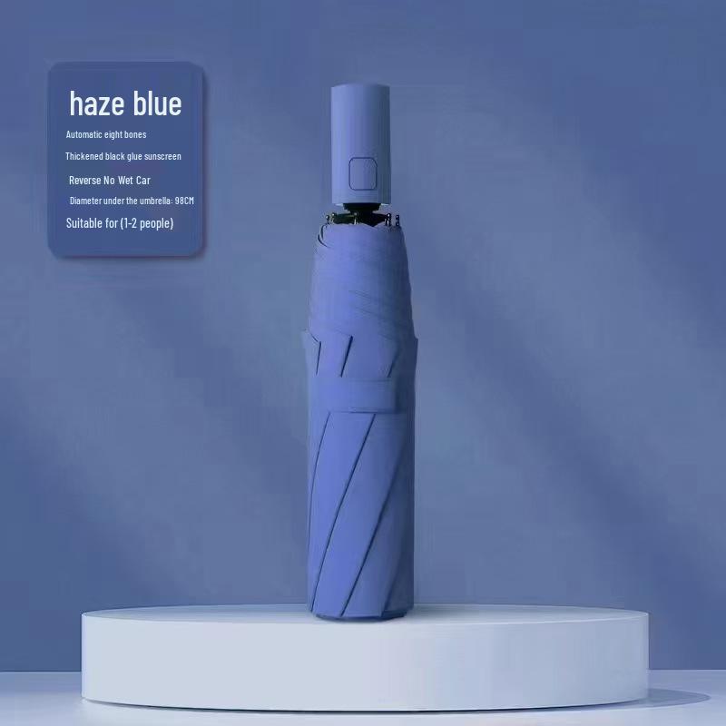 

Автоматический зонт 8K с двойными спицами - Солнцезащитный и дождестойкий с черным клеем, Компактный летний дизайн, 16 спиц.