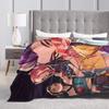 Warm Soft BlanketChild Travel KPop Demon Hunters Throw Blanket  Flannel Bedspread For Living Room Graphic Sofa Bed Cover
