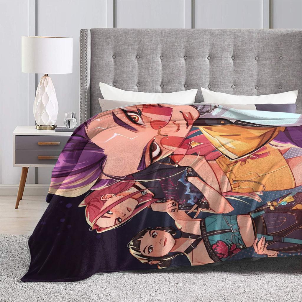 Warm Soft BlanketChild Travel KPop Demon Hunters Throw Blanket  Flannel Bedspread For Living Room Graphic Sofa Bed Cover