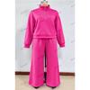 Women's 2 Piece Casual Tracksuit Half Zip Sweatshirt And Elastic Waist Wide Leg Pants Loungewear Set