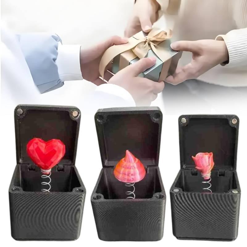 Heart Surprise Rose Gift Box 3d Printed Plastic Toy Decoration Festivals Gifts