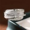 925 Sterling Silver Women Wedding Rings Fashion Cross Design Full Bling Iced Out Cubic Zirconia Rings Luxury Engagement Jewelry