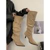2025 Autumn and Winter French Boots Stilettos Winter with Coat High Boots Maillard Boots