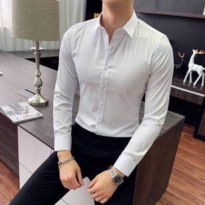Cămașă de primăvară pentru bărbați, cu mâneci lungi, ocazională la modă