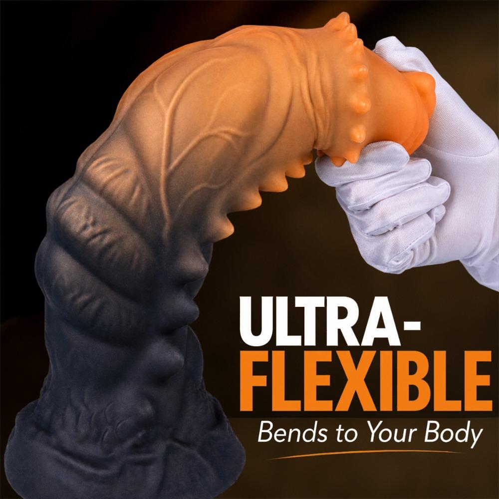 Ultra-Soft Textured Fantasy Anal Plug with Smooth Tapered Tip - Body Safe Silicone Graduated Massager for Unisex Adult Game