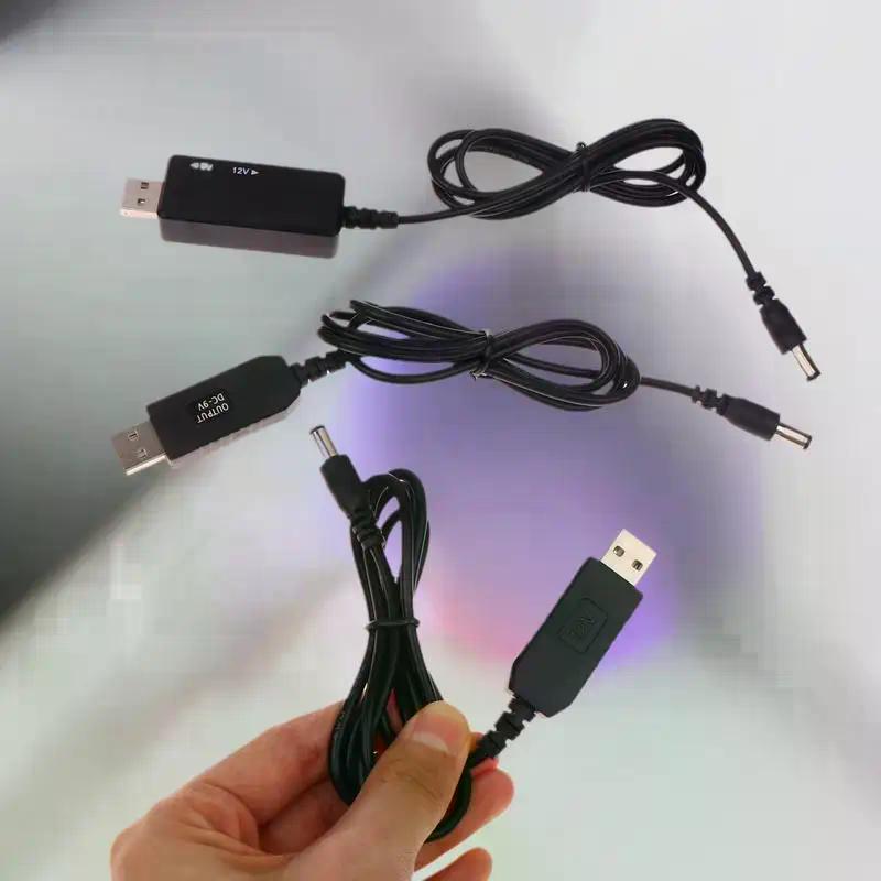 1 Set DC 5V To 12V USB Cable Boost Converter Step-up Cord For Wifi Router Modem Fan 5.5*2.1mm WiFi To Powerbank Cable Connector