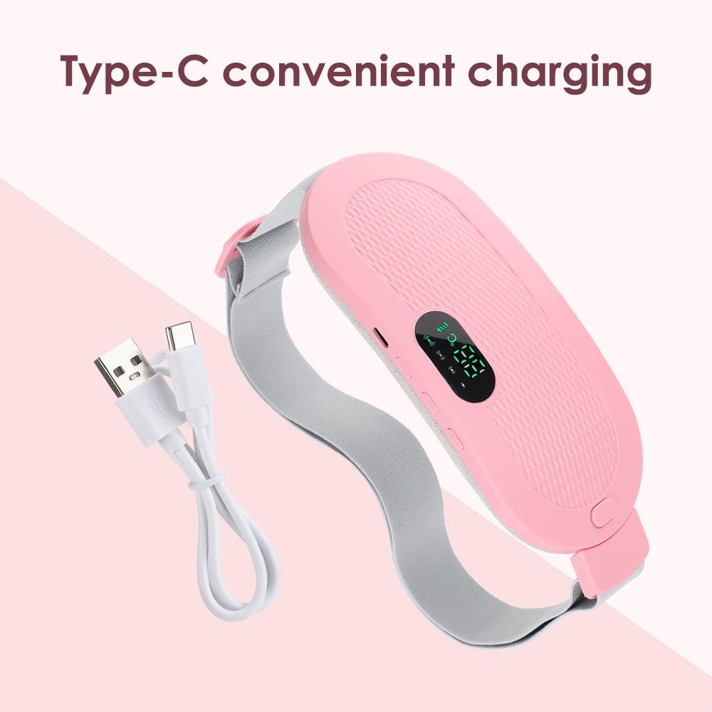 Thermal Electric Period Waist Massager Abdominal Heating Pad for Women Menstrual Cramps Pain Relief Vibration Back Massage Tool
