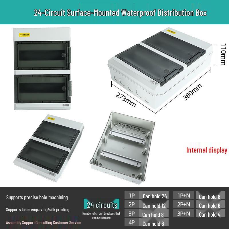 HT-Circuit Waterproof Outdoor Distribution Box for Construction and Household Electric Metering, Surface Mounted Switch Box.
