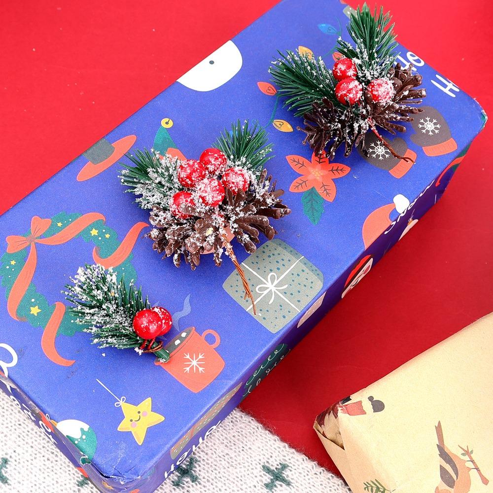 Artificial Pinecone Berry Pine Needle Branch Christmas Simulation Plant DIY Garland Gift Decoration Christmas Party Decoration