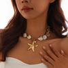 Seashell & Starfish Beach Vacation Clavicle Necklace Set
