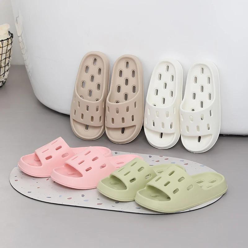 Men Bathroom Anti-slip Slippers Women Summer Beach Flat Sandals Couple Home Indoor Outdoor House Shoes