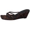 Niche Slope Heel Leopard Print Temperament Square Head High Heel Sandals Women's Summer 2025 New French Skirt Evening Cool Slippers