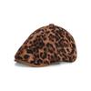 Autumn Winter Retro Leopard Print Forward Cap Beret Women Peaked Cap
