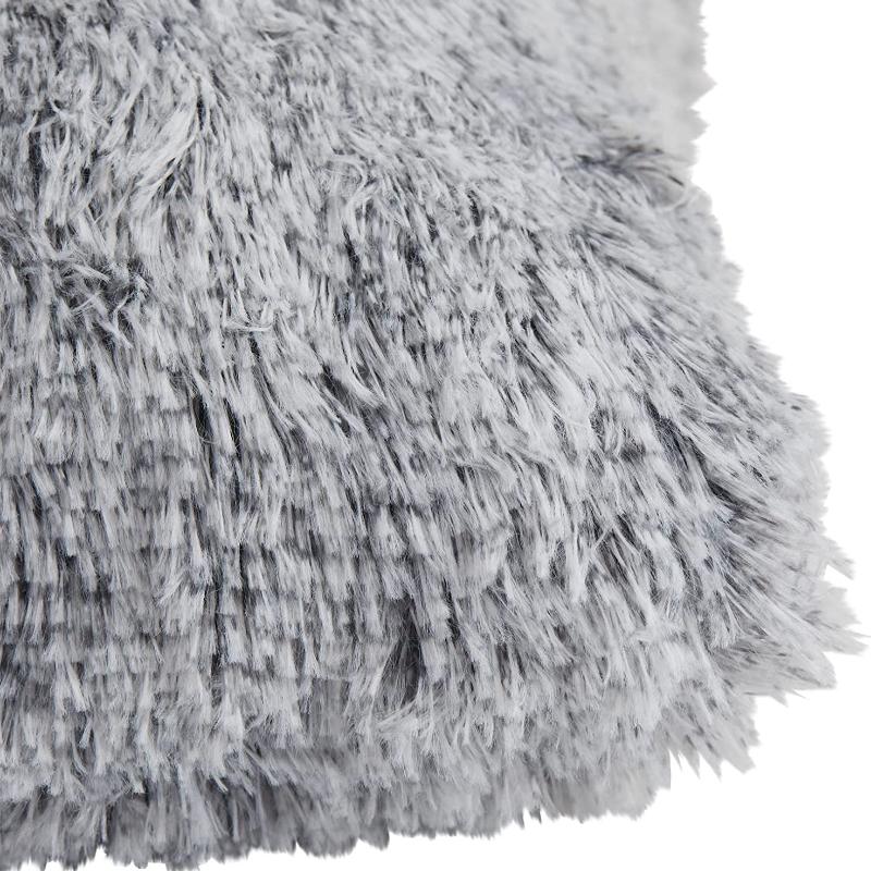 Soft Fur Cushion Cover 43x43cm Cozy Plush Decorative Pillow Cover for Living Room Sofa Decor Pillowcase White Grey Cushion Case