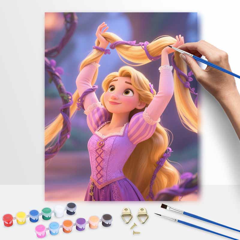 disney rapunzel digital oil painting hand painting kit diy home decoration 20x30cm