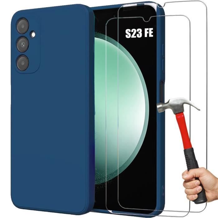 Coque - Samsung - Galaxy S23 FE - Bleu Marine - Antichoc - Slim - 2 Verres Trempés