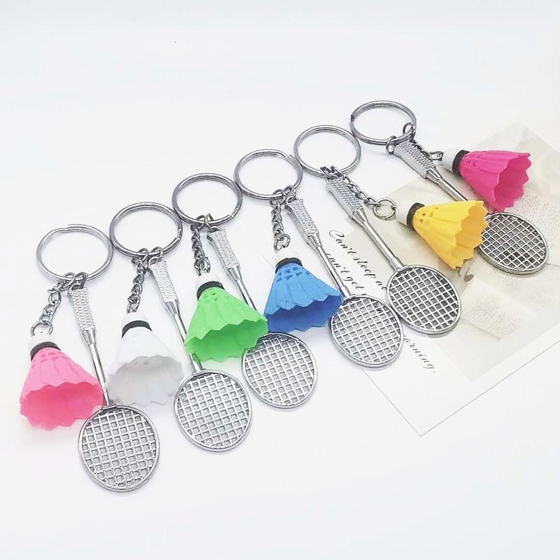 Badminton for Key Ring Charm Decors, Sports Lovers Creative Badminton Bat Cu