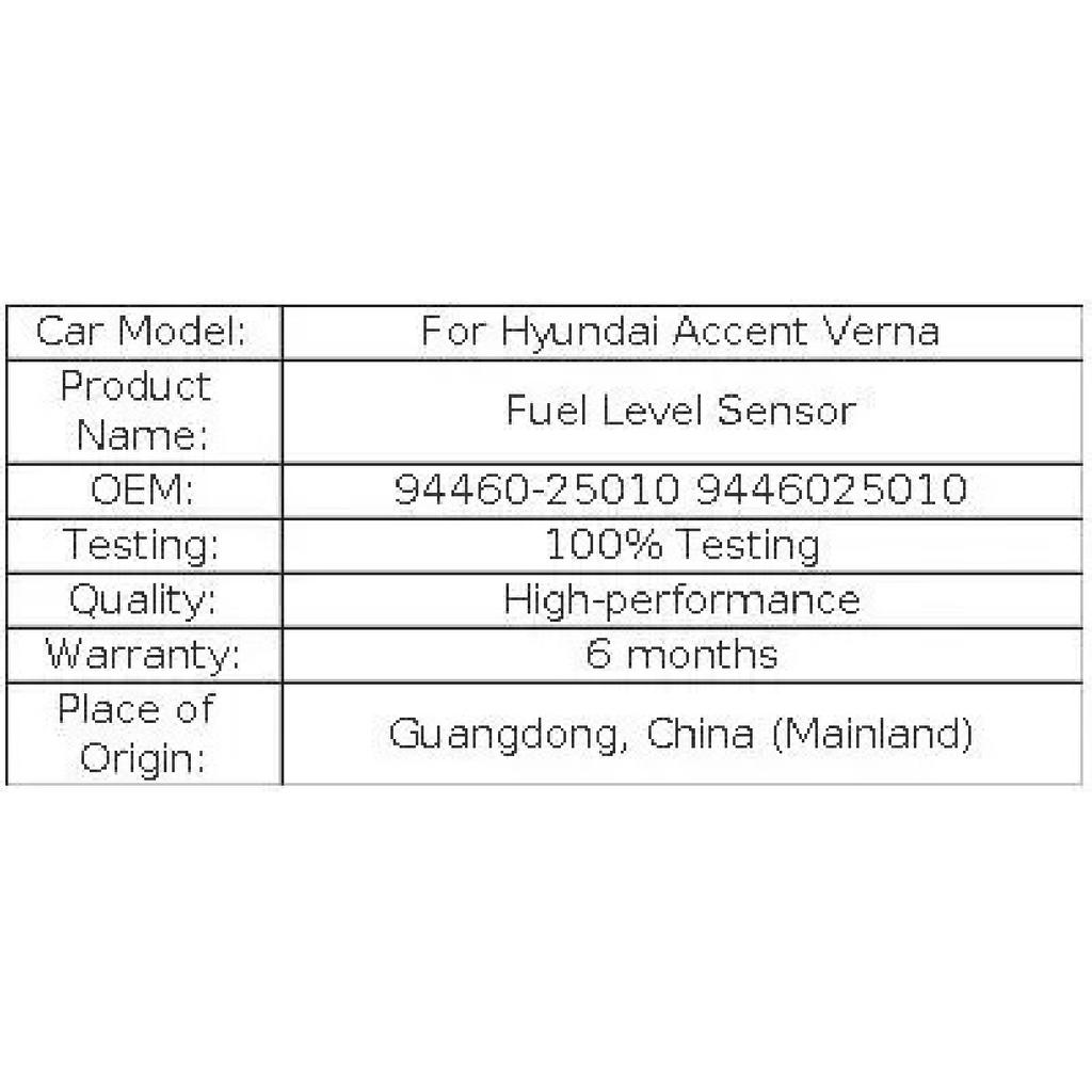 JH 94460-25010 Fuel Level Sensor For Hyundai Accent Verna Fuel Sender Gage Assy Fuel Tank Sensor 9446025010