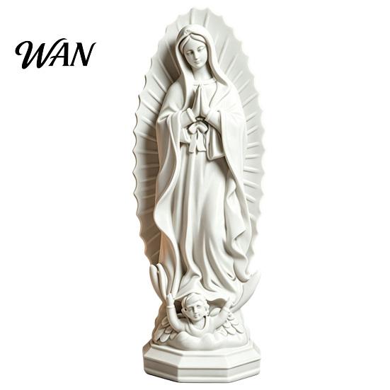 Catholic Statue Resin Virgin Mary Statue, Religious Sculpture, Blessed Holy Figurine Mother for Home Desk Decor