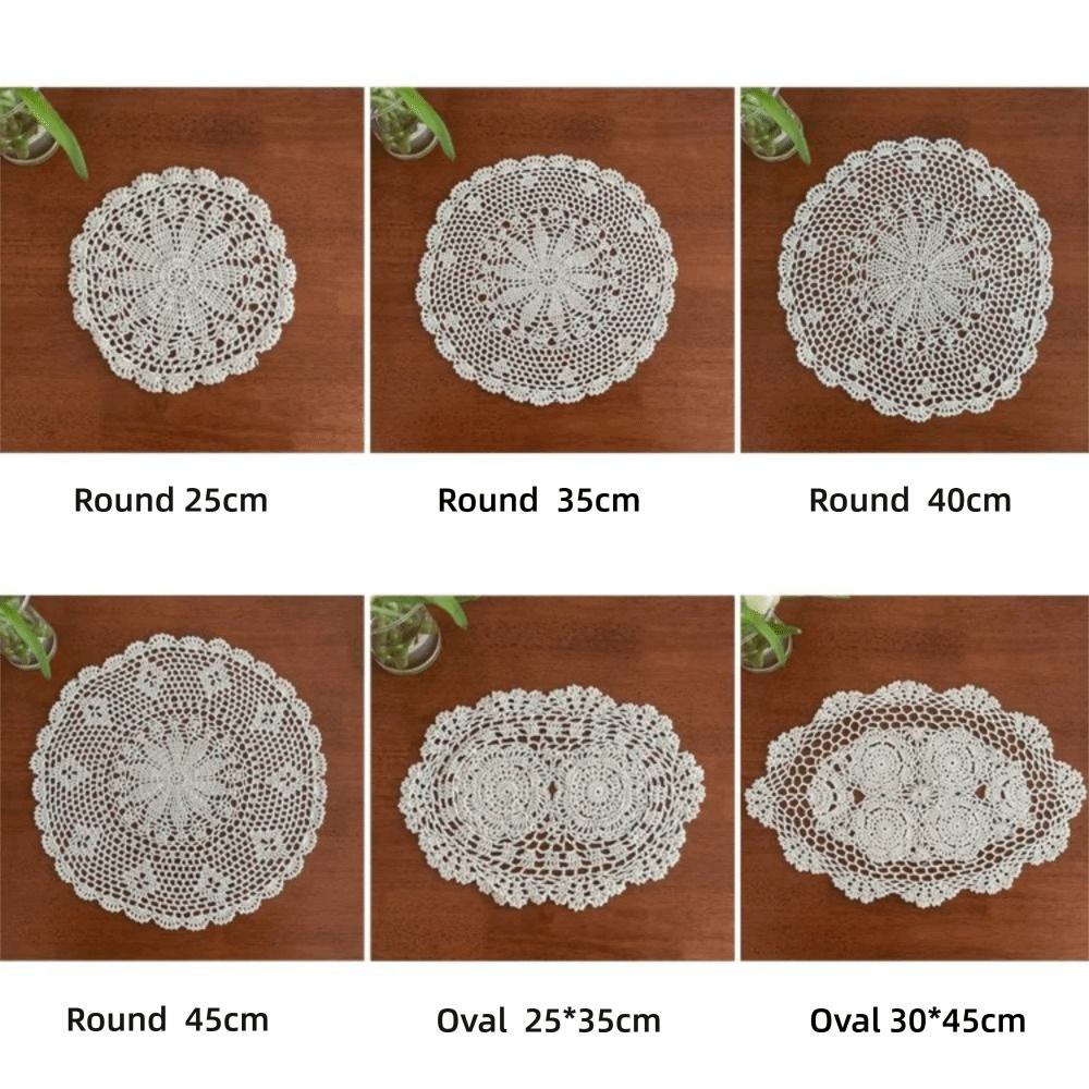 Round Oval Crochet Placemats Crochet Cotton Handmade Doilies New Table Mats
