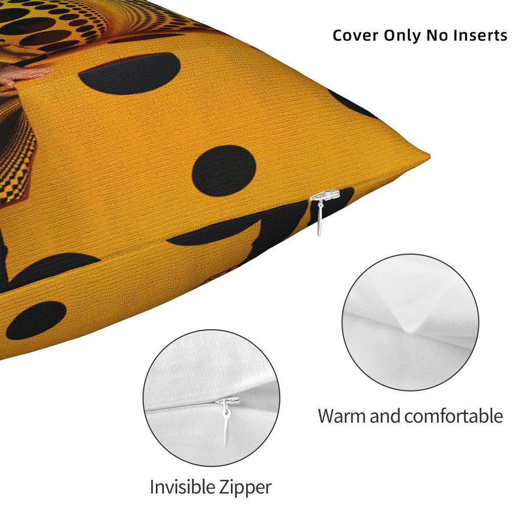 Yayoi Kusama Abstract Face Pillow Case Japanese Artist Custom Pillow Cover Retro Trendy Pillowcases For Wedding Party Home Decor