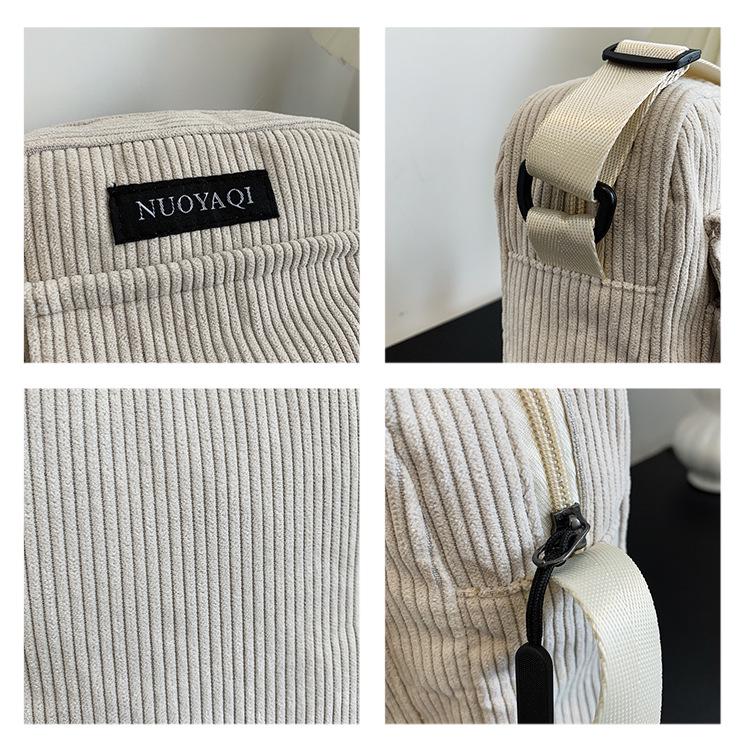 Women's Corduroy Crossbody Bag - Casual & Fashionable Canvas Shoulder Bag