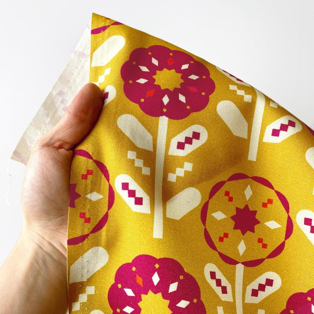 minimynimo Cut Nordic DIY Cotton Oxford Cloth, Pattern, Scraps, Crafts, (Pinwheel Yellow, 50x150cm)