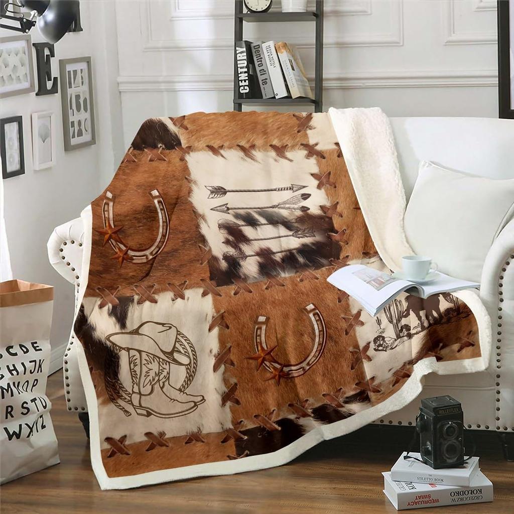 Navajo Pattern Blanket Tribal Design Fleece Throw Southwestern Decor Geometric Print Cozy Home Textile