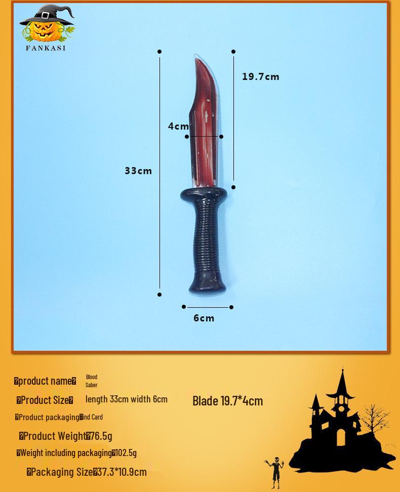 Halloween Horror Bloody Knife Cosplay Prop - Flowing Blood Toy for Stage & Movie Shoots