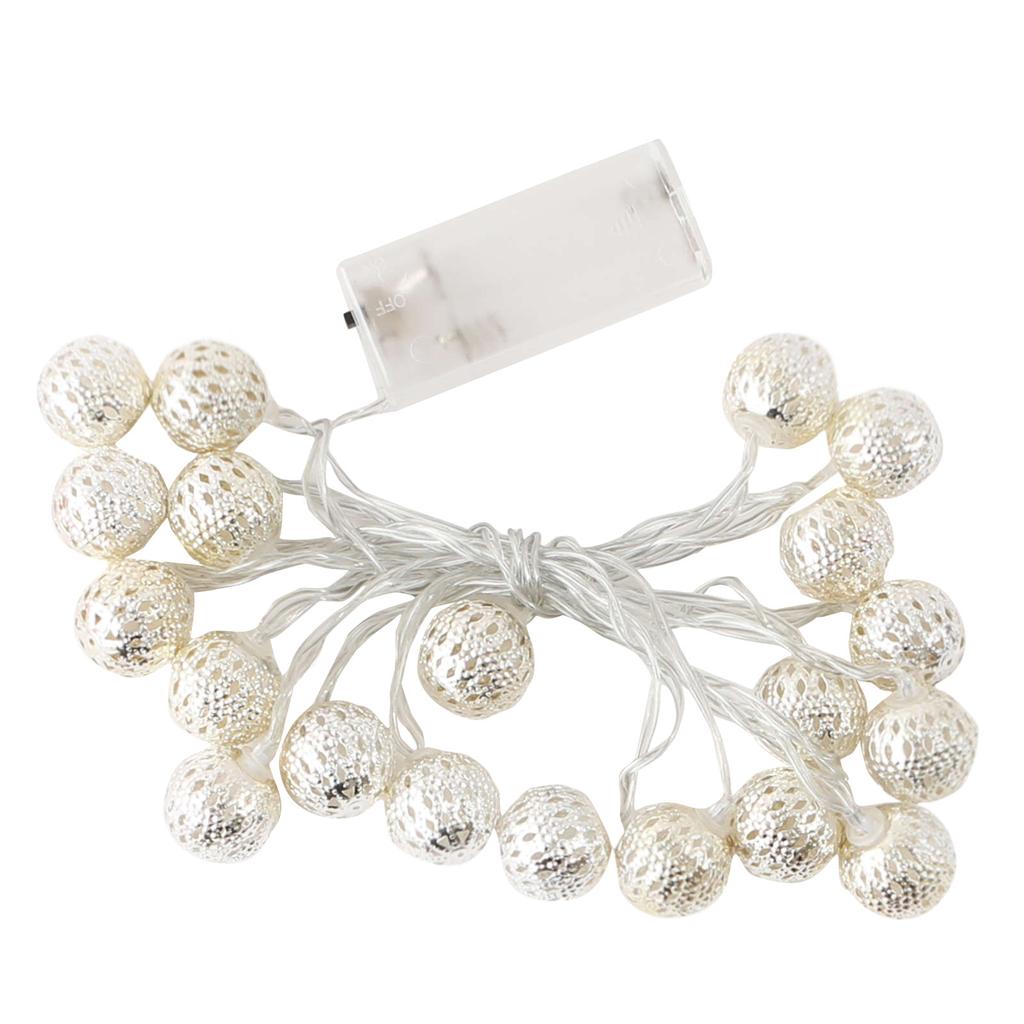 Marokkanische Lichterkette, 10/20 LED-Kugel-Lichterkette, warmweiße Lichter für Hochzeitsfeier, Urlaub, Geburtstag, Heimdekoration, Weihnachten, drinnen und draußen