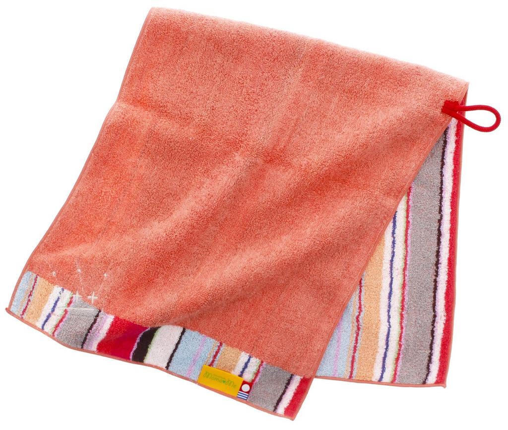Imabari Towel Face 28 x Towel, Multi-Stripe, Kids, Orange, Approx. 65cm, MM0802-0100-41