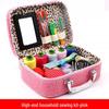 Sewing Kit with Thread, Needle, and Cross-stitch Tools in Solid Wood Pouch