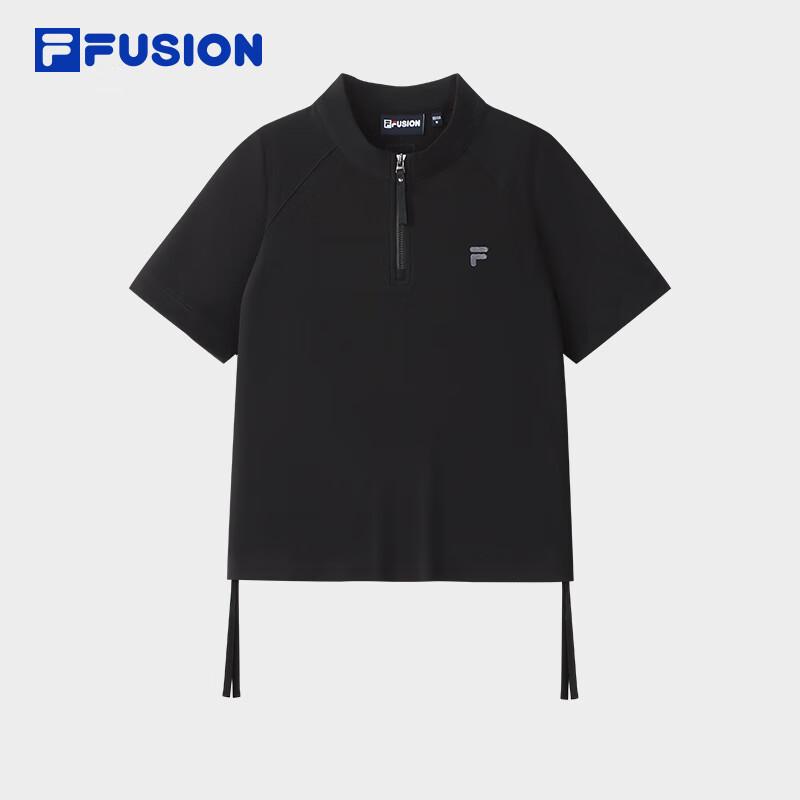Женская вязаная футболка FILA FUSION с коротким рукавом и молнией на половину
