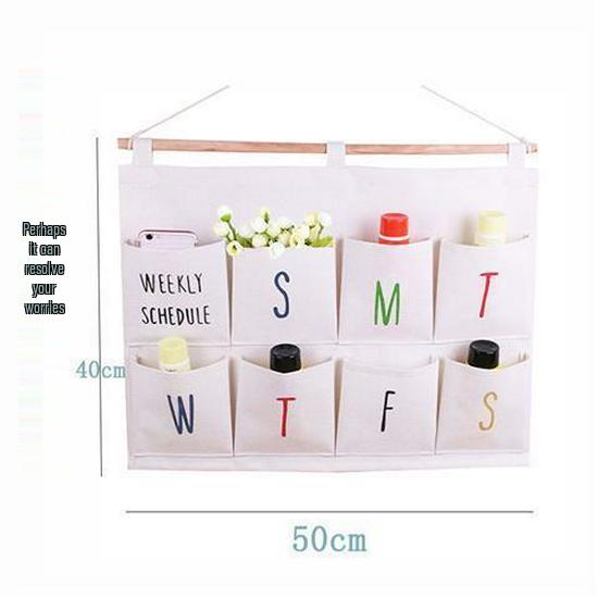 Multi-layer Fabric Hanging Storage Bag for Dormitory and Wardrobe Door, Wall-Mounted Phone Organizer