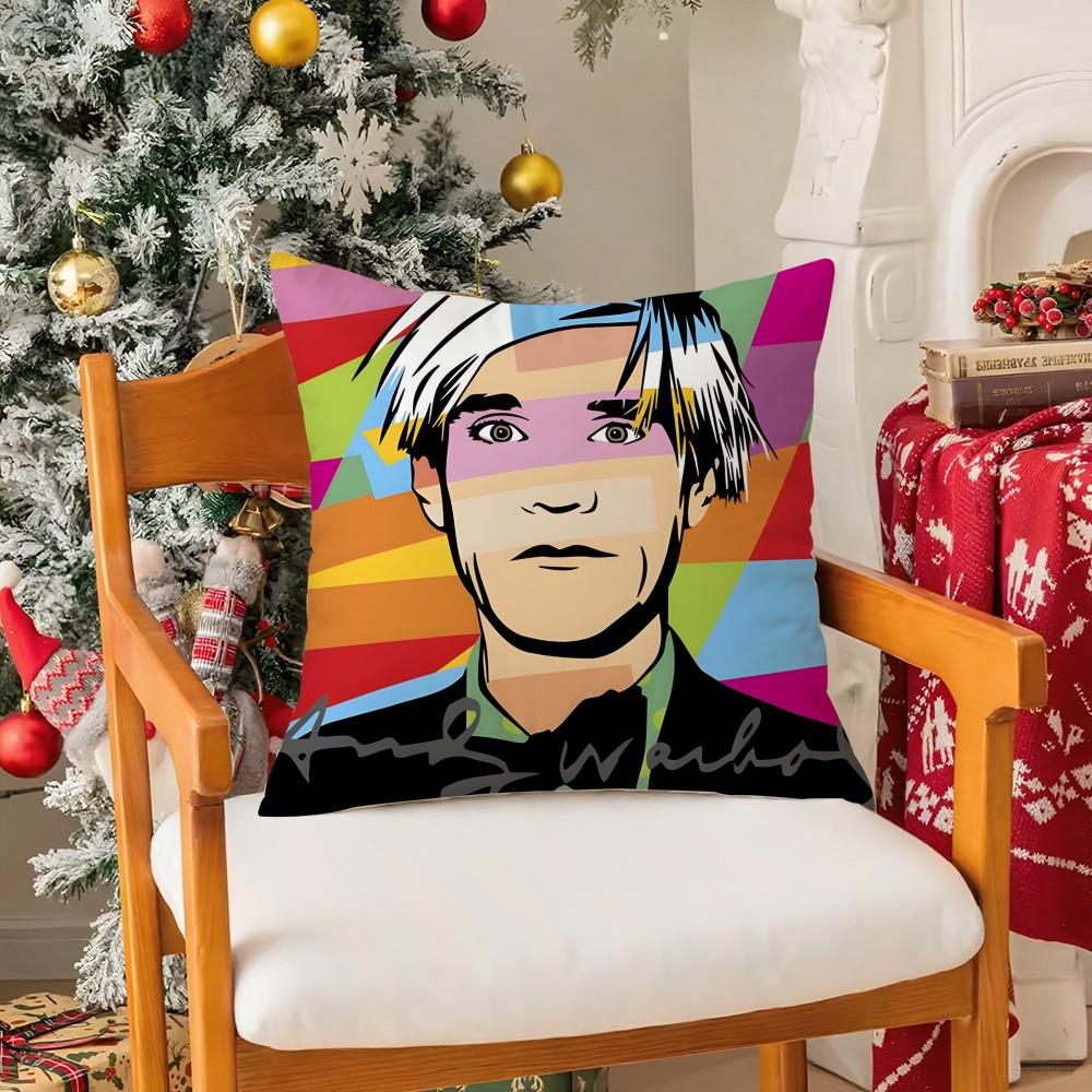 Pop Modern Art AAndy Warhol Pillow Case Silky Short Plush With Invisible Zipper Dustproof Sofa Cushion Cover