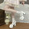 Fashion New Spring and Autumn 2025 Fashionable High-heeled Shoes for Women with Thick Heels and Bows, Versatile Mary Jane Single Shoes