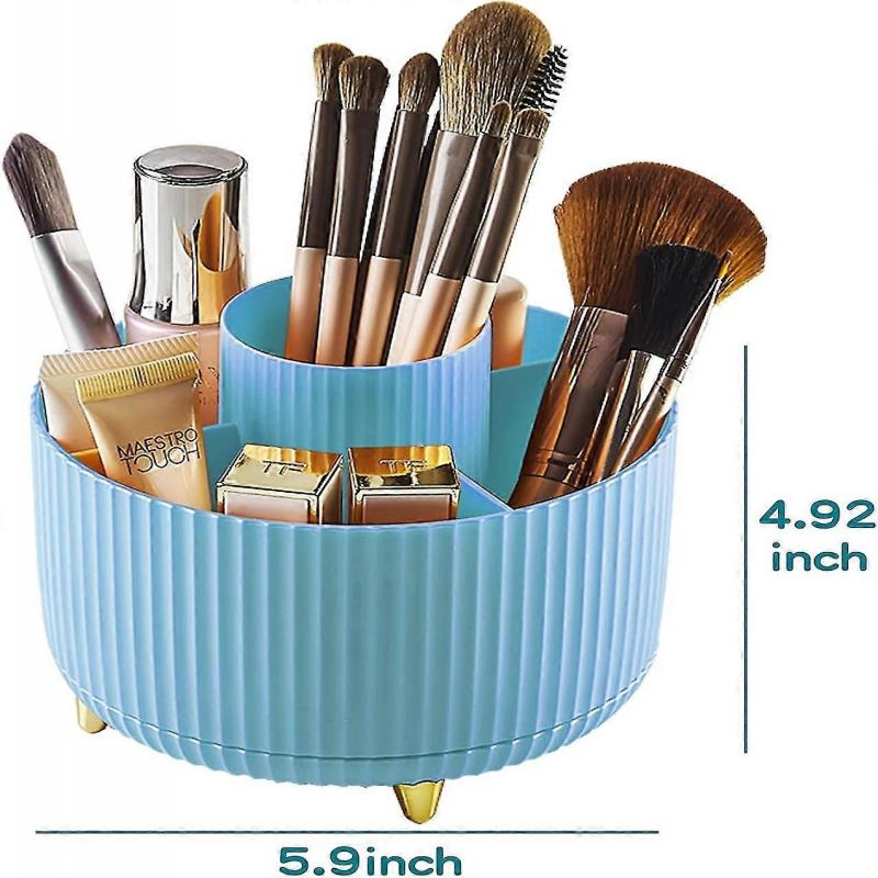 Makeup Brush Holder Organizer 360 Rotate Makeup Organizers Countertop Skincare Storage for Vanity Desktop Bathroom