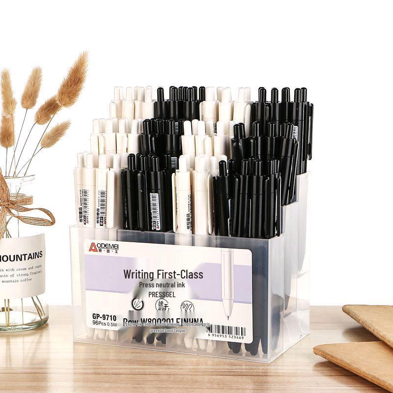 96-Piece Press-Type Neutral Pens Set | 0.5mm ST Needle Tube | Black & Red for Students and Office Use