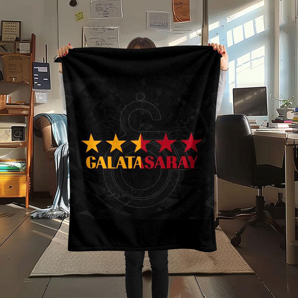 Galatasaray Spor Kulübü Printed Flannel Blanket, soft throw for bedroom sofa, washable, fan merchandise, great gift.