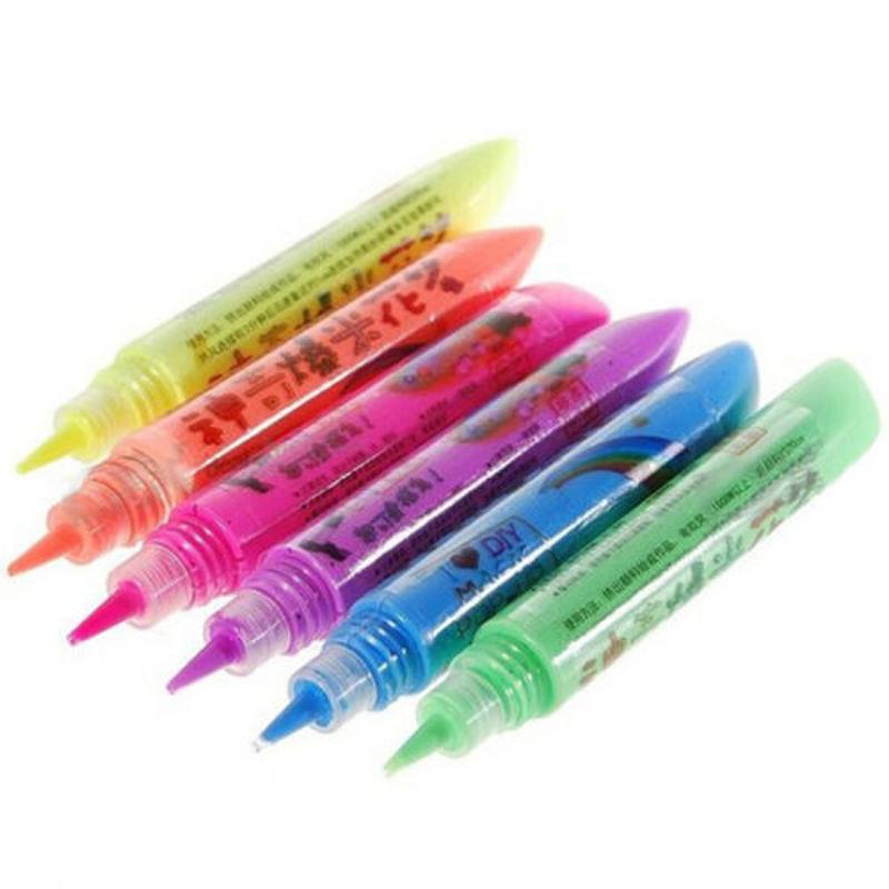 6 Teile/satz Magie Popcorn Stifte Magische Farbe DIY Stifte Blase Popcorn Zeichnung Stifte