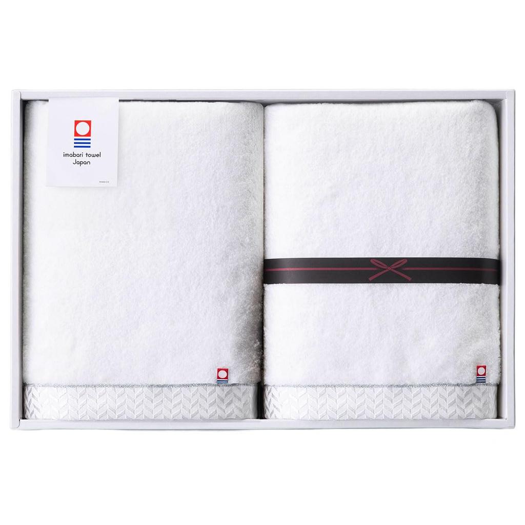 Imabari Premium Extra Thick Bath Towels White in a Gift Perfect as a Gift for Baby or any Fluffy Stylish Towels, Quality, (2 Towels) Box.