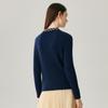 Zhaojun Women's 2025 Autumn/Winter 100% Cashmere Retro Jacquard Ribbed Sweater