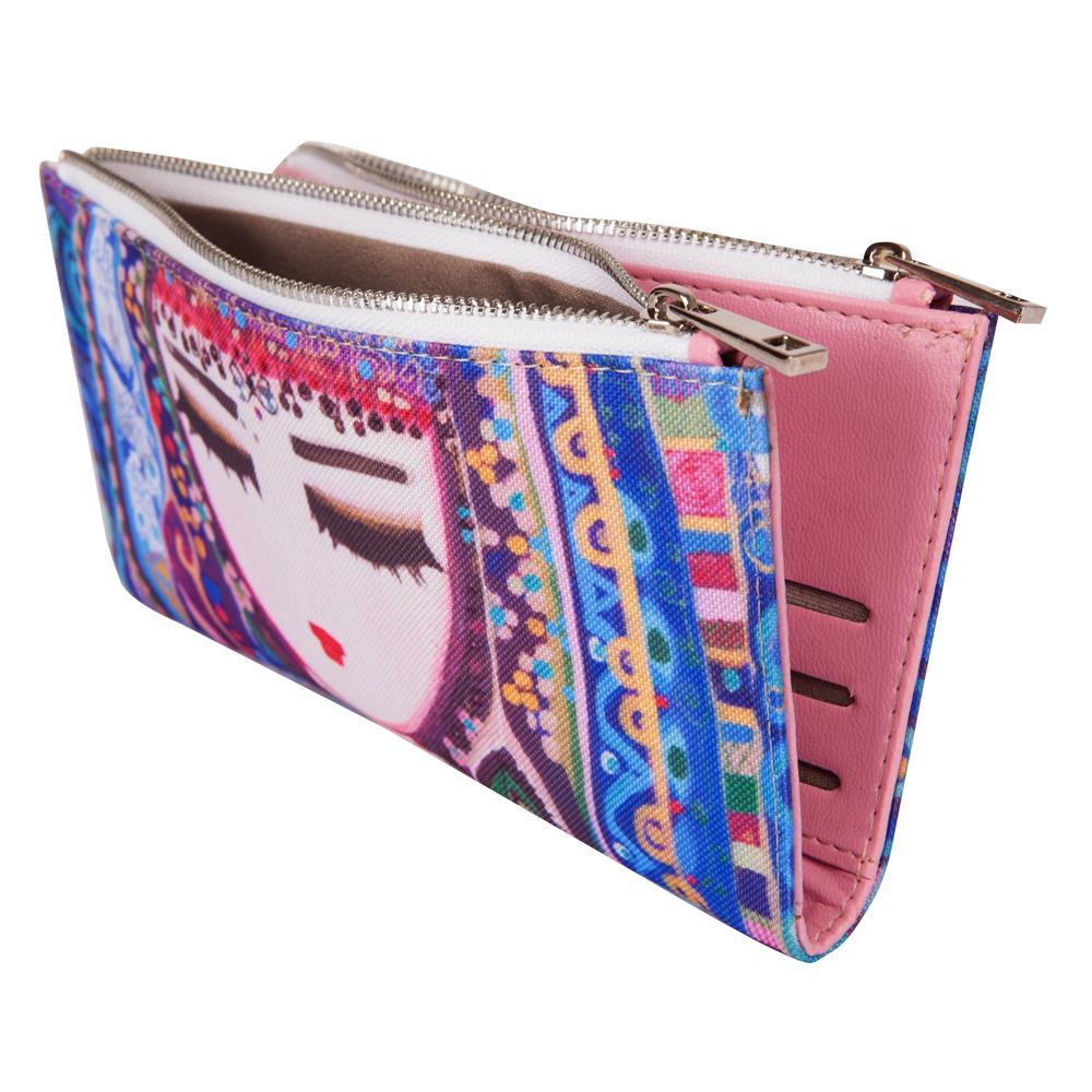 Biggdesign Blue Water Wallet, Purse Zippered, 12 card slots, PU