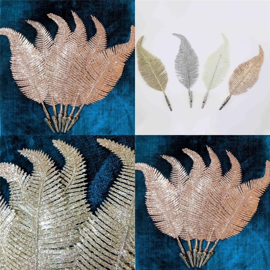 Elegant Clip On Feather Glitter Baubles For Stunning Christmas Tree Decor