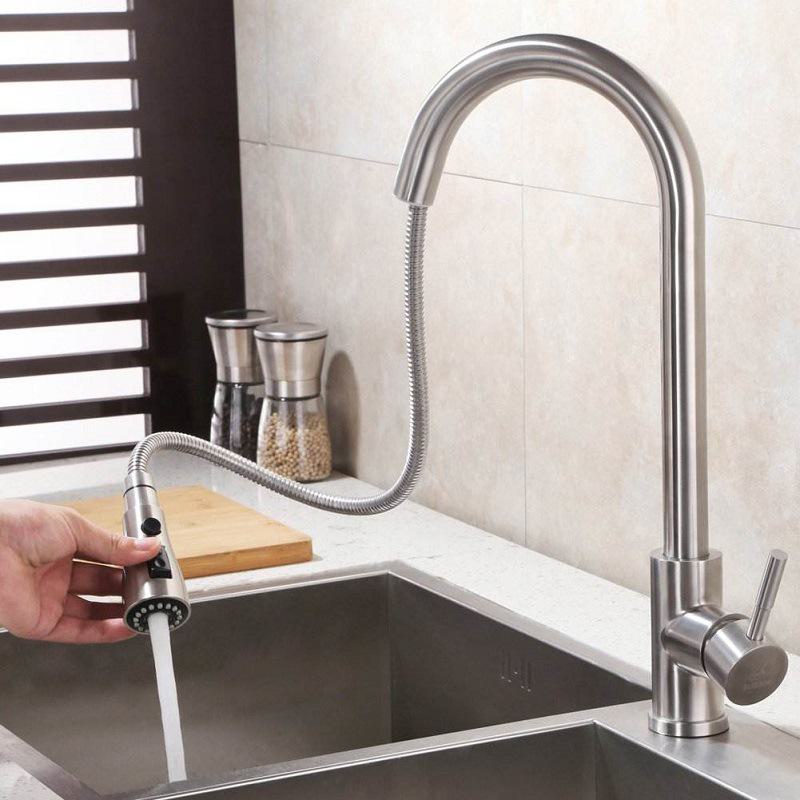 Telescopic Stainless Steel Sprinkler Faucet with Pull-Out Switch for Replacement Shower Head