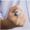 The Vampire Diaries Rings Silver Damon Salvatore Ring Men's With Lapis Lazuli Natural Stone Jewelry