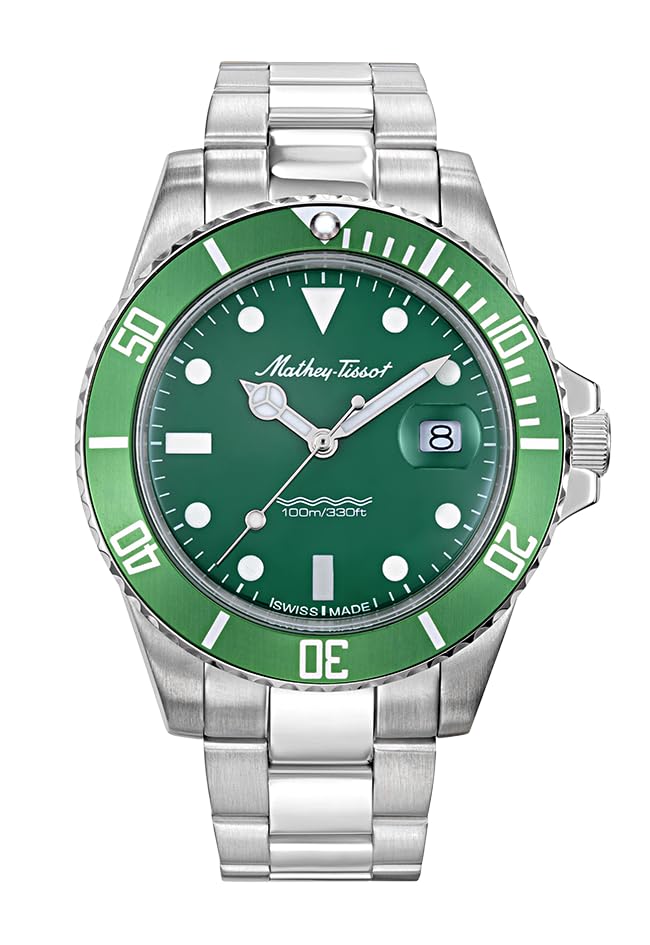 Mathy Vintage Quarz 42mm Uhr H901AV Silber Mathey-Tissot Herren